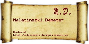 Malatinszki Demeter névjegykártya